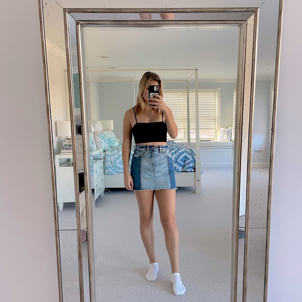 Abercrombie & Fitch Natural Rise Jean Skirt